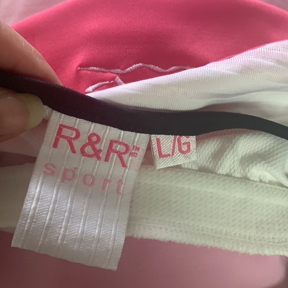 R&R Sport Pink/white Womens Activewear Tank Top Size L - Picture 9 of 13